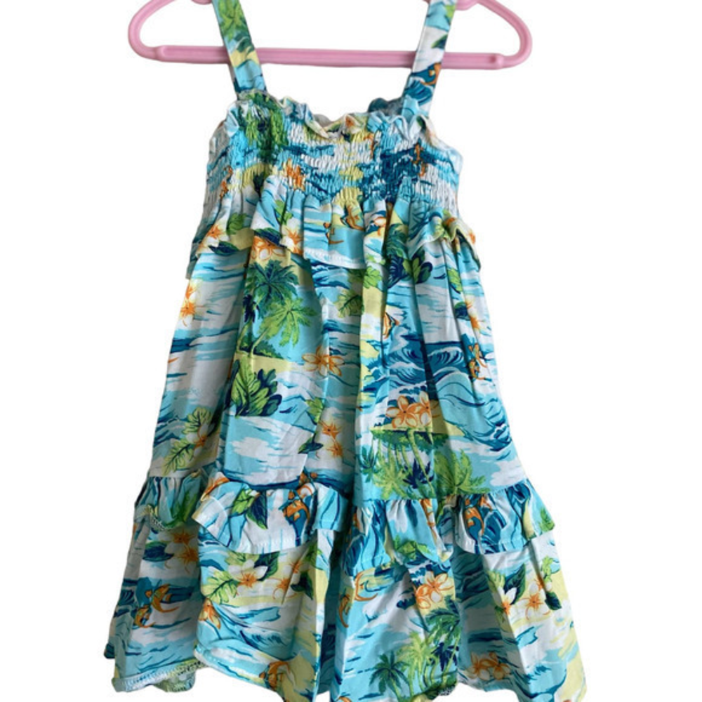 First Impressions Girls Tropical Dress With Diaper Cover